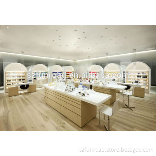 best quality cosmetic display counter and design showcase for store decoration
